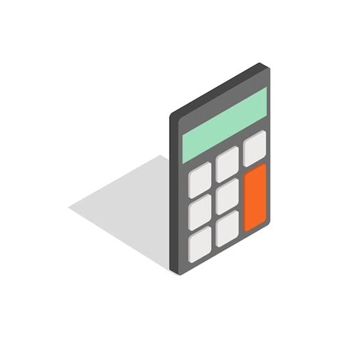 Icono de calculadora en estilo isométrico 3d aislado sobre fondo blanco