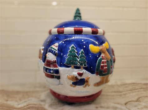 2000 St Nicholas Square Cookie Jar Winter Friends Collection Etsy