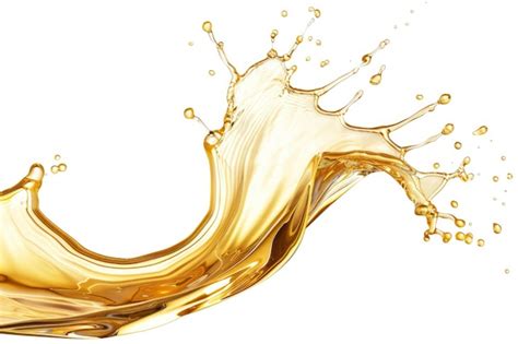 Golden Oil Splash Cut Out Premium Ai Generated Image