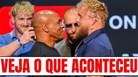 Aconteceu A Primeira Encarada Entre Mike Tyson E Jake Paul Veja O