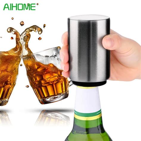 Magnetic Automatic Beer Bottle Cap Opener Creative Magnet Stainless ...