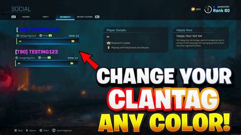 MODERN WARFARE HOW TO CHANGE YOUR CLAN TAG ANY COLOR CLAN TAG NAME