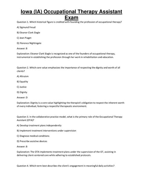 Occupational Therapy Assistant Exam