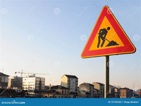 Work In Progress Road Sign Stock Photo - Image: 19139530