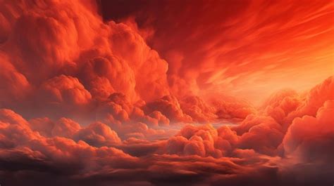 Premium Photo | A red sky with clouds and a red sky with the words fire ...