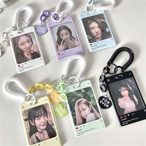 Photocard Holder Keychain Kpop Idol Postcard Protective Case With