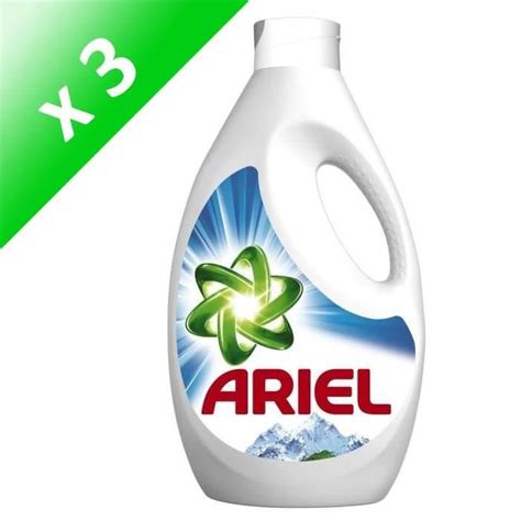 ARIEL Lot De 3 Lessives Liquide Alpine 34 Doses 2 21 L Cdiscount