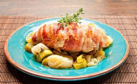 Pancetta Wrapped Chicken With Leeks Caravansa