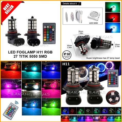 Foglamp Led Mobil H Rgb Titik Led Warna Dc V Rgb Foglamp