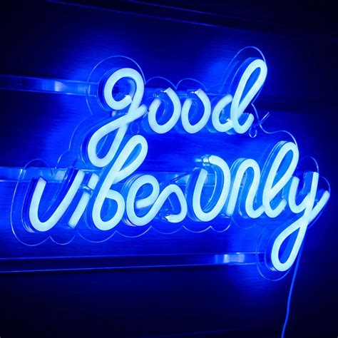 Good Vibes Only Neon Tabelalar Mavi LED Neon Duvar Işığı Kelimeler LED