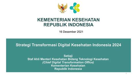 Strategi Transformasi Digital Kesehatan Indonesia Pptx Pdf