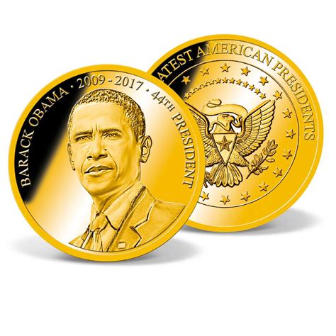 Barack Obama Commemorative Coin Gold Layered Gold American Mint