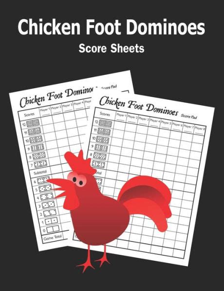 Chicken Foot Dominoes Score Sheets Chicken Foot Score Pads By