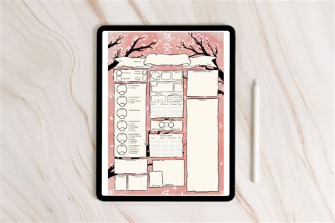 Hanami Dnd Character Sheet Pdf E Character Sheet Japan Dnd Etsy