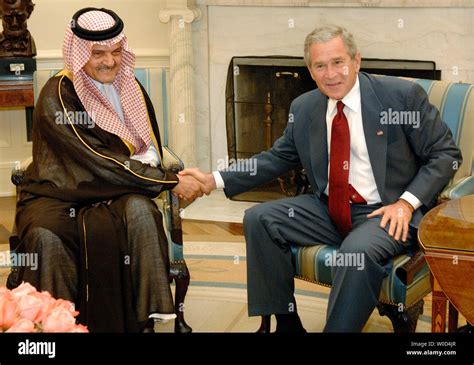 President George W Bush R Meets With Saudi Arabia S Foreign Minister