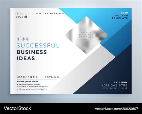 Modern Blue Business Brochure Flyer Template Vector Image