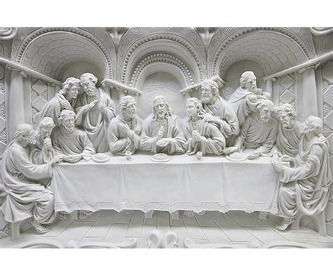 Hand Carved The Last Supper Marble Stone Carving Relief Sculpture