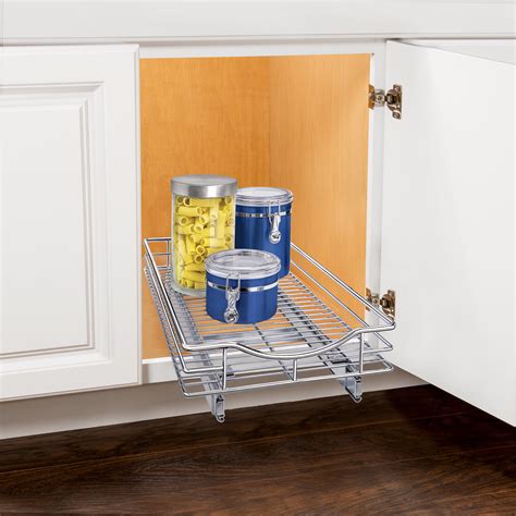 Lynk Professional Pull Out Cabinet Organizer Slide Out Drawers For Kitchen Cabinets Chrome