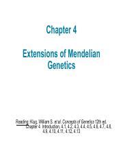 Fall 2022 BIOS 332 Genetics Chapter 4 Pdf Chapter 4 Extensions Of