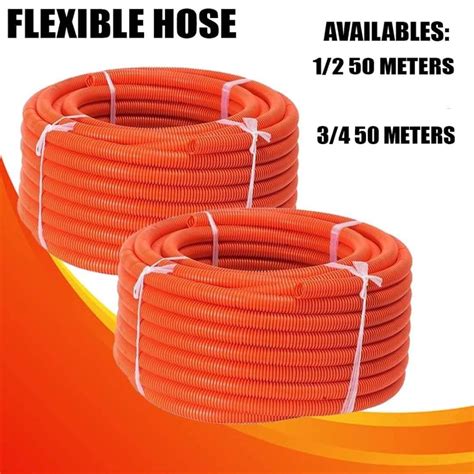 Flexible Hose 1 2 3 4 50 Meters Per Roll Orange Conduit Flexible