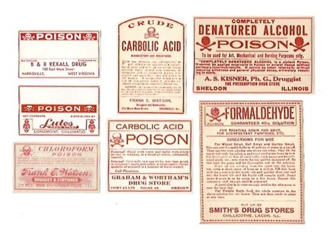 Downloadable Vintage Poison Labels Scanned From Originals Etsy