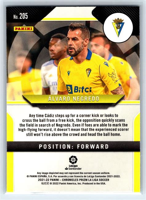 Alvaro Negredo Panini Chronicles Prizm La Liga Cadiz Cf