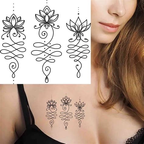 Buy Dopetattoo Sheets Temporary Tattoo Lotus Unalome Tattoo Lotus