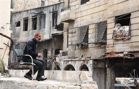 Feature Syrian Old Man Guards War Torn Shopping Compound In Aleppo S