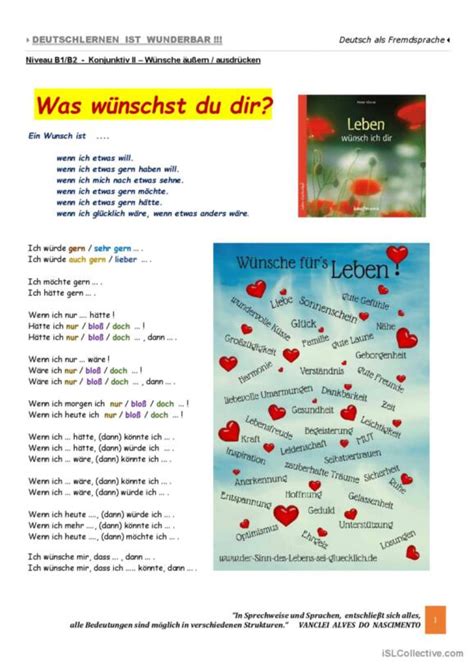 137 Konjunktiv Deutsch DAF Arbeitsblätter pdf doc