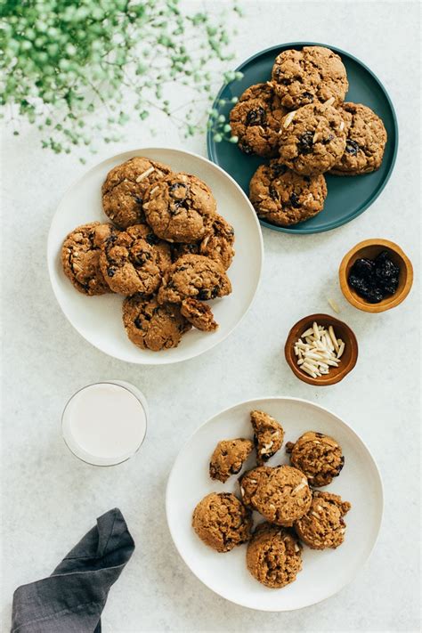 Vegan Oatmeal Cherry Almond Cookies Blissful Basil