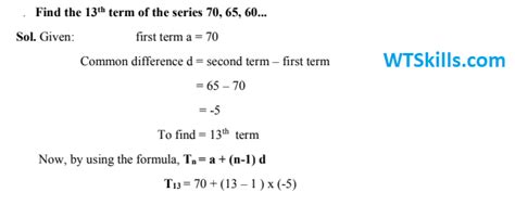 Arithmetic Progressions Basic Explanation Wtskills Learn Maths Quantitative Aptitude