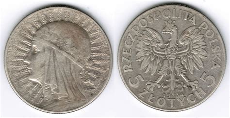 Polen Kursmünze 5 Zloty 1934 Königin Jadwiga Erhaltung siehe Scan