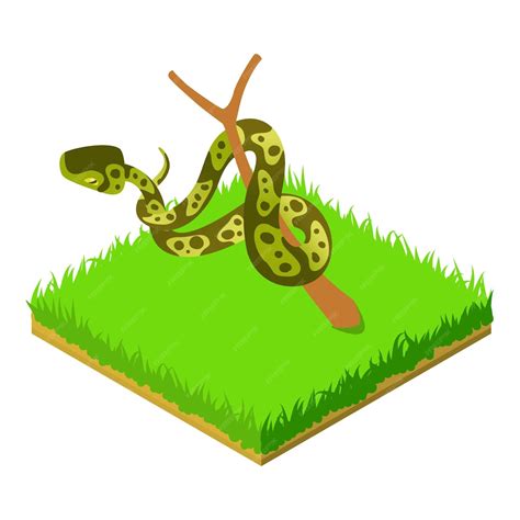 Premium Vector Green Python Icon Isometric Illustration Of Green