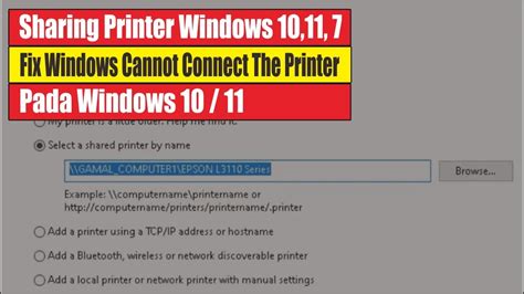 Sharing Printer Windows Fix Windows Cannot Connect To The Printer