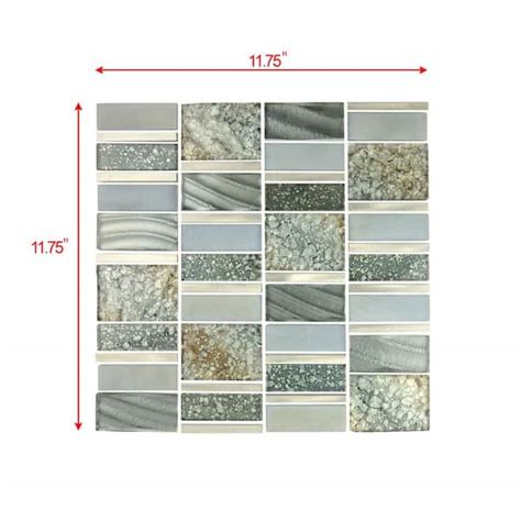 Reviews For Abolos Imperial Silver Sea Decorative Mosaic 12 In X 12 In Glass And Aluminum Metal