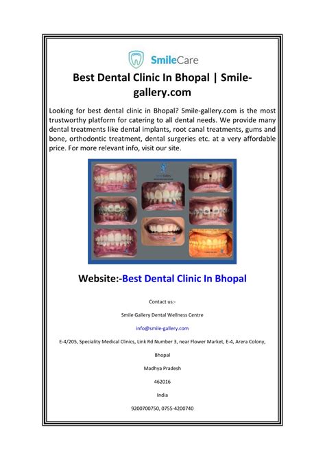 Ppt Best Dental Clinic In Bhopal Smile Gallery Powerpoint