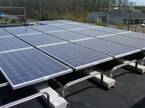 This System Is Installed On A Rubber Membrane Roof With A Ballasted