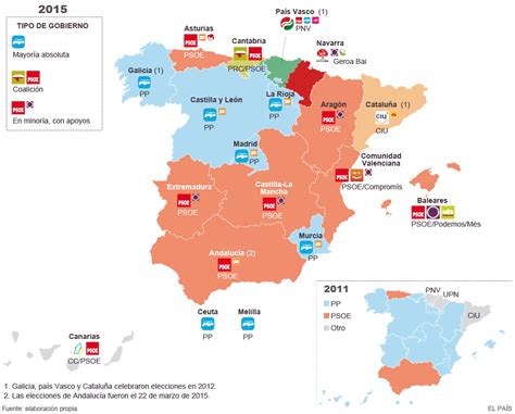 Comunidades autónomas Posibles gobiernos autónomos en España