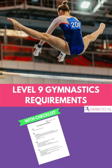 Level 9 Gymnastics Requirements With Free Checklist Of Skills