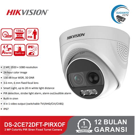 Jual Cctv Hikvision Ds Ce Dft Pirxof Mp P Colorvu Pir Siren