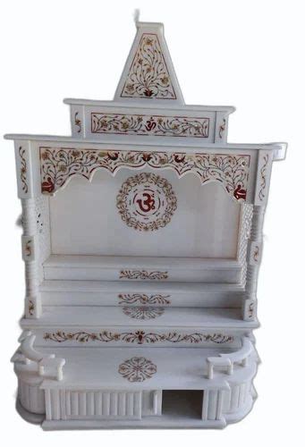 Vertical White Base Indoor White Marble Temple For Worship Size