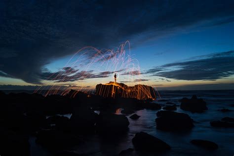 Wallpaper Sinar Matahari Pemandangan Matahari Terbenam Laut Malam