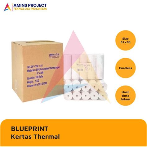 KERTAS THERMAL BLUEPRINT 57 X 38 CORELESS 1 PCS