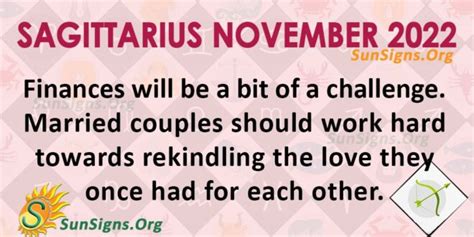 Sagittarius November 2022 Monthly Horoscope Predictions SunSigns Org