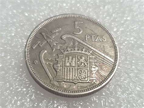 Münze 5 PTAS Pesetas Spain Spanien Peseten ESPANA 1957 Fraco Caudillo H