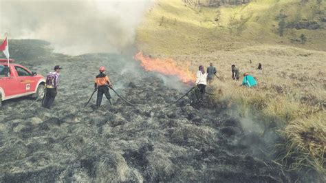 Petugas Gabungan Padamkan Titik Api Baru Di Karhutla Kawasan Savana