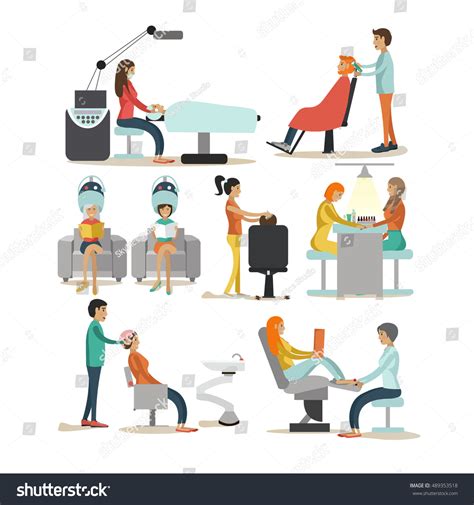 Vector Set Beauty Salon Characters Isolated Stock Vector (Royalty Free) 489353518 | Shutterstock