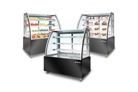 Panoramic Curved Glass Cake Display Showcase LTC T