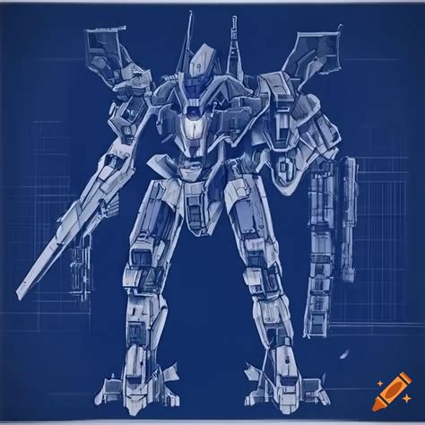 Blueprint Of Gawain Knightmare Frame Mech Code Geass Hyper Realistic