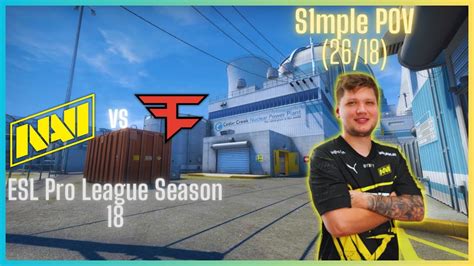 CSGO S1mple POV 26 18 NaVi FaZe Nuke 16 13 CS GO ESL Pro League